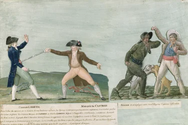General Charles Lameth (1757-1832) and Charles Eugene de La Croix (1727-1800) Marquis de Castries. Two Citizens with Different Opinions